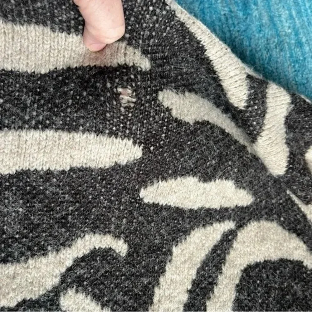 Mara Hoffman Zebra Print Alpaca Wool Blend Open Front Kimono Cardigan O/S Made I - Picture 8 of 14